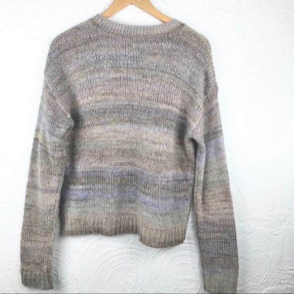 Something Navy Muted Striped Lavender Sweater - Picture 8 of 11